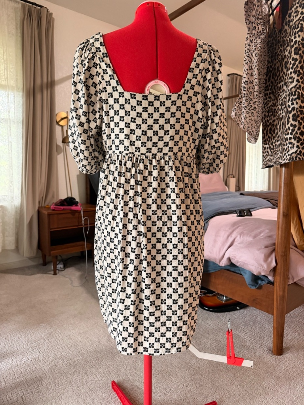Rylee + Cru Babydoll Mini Dress | Black White Print | Womens Size S | Like New - Picture 3 of 4